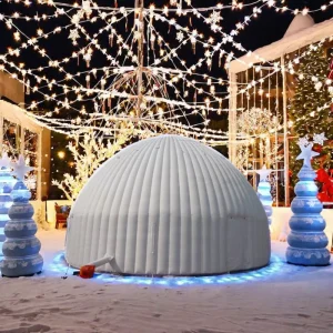 Carpa Inflable Gigante Igloo Blanca para Disco al Aire Libre Evento Personalizado Camping Fiesta Carpa Inflable de Aire