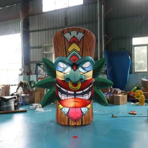 Giant Inflatable Tiki Totem Pole Lighting Decorative Inflatable Stump Model with 1-Year Warranty