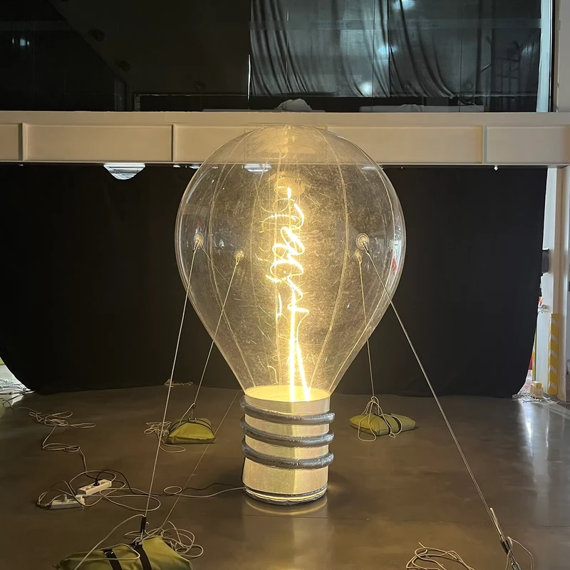 Bombilla de Filamento de Tungsteno Edison Tradicional Inflable Gigante con Sensor de Inducción y Iluminación LED para Publicidad en Eventos Escénicos