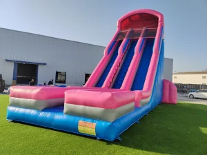 Seluncuran Air Inflatable Raksasa, Kelas Komersial, Desain Pohon Kelapa Tropis, Kolam untuk Anak-anak dan Dewasa, Pesta Luar Ruangan, Bersertifikat CE