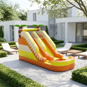 Giant Kids Inflatable PVC Slide with Pool Custom Waterslide Inflatable Water Slide