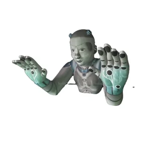 Giant LED AI Robot Head Model Balloon Inflatable Stage Decor Props with Built-In Fan Durable 3D Shapes