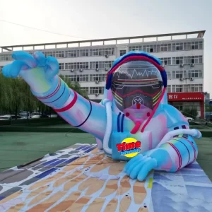 Giant LED Lighted Inflatable Astronaut Model Cartoon Spaceman for Outdoor Advertising at Music Events