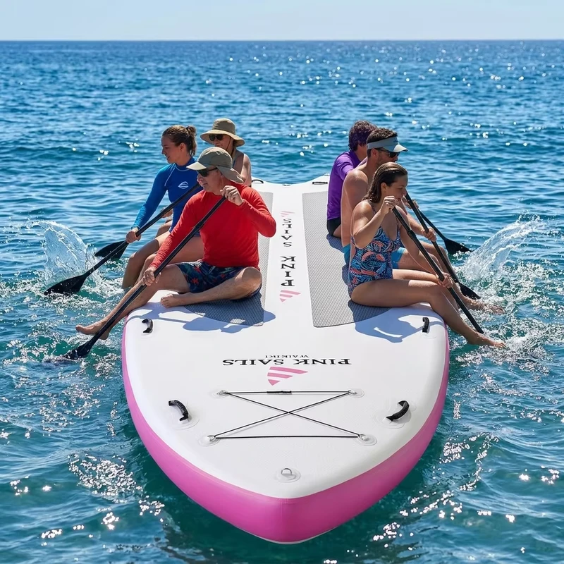 Giant Multi Person Family Inflatable Stand up Paddle Board Stable Mega ISUP for Lake Beach Group Water Sports