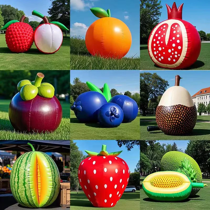 Géant fraise orange en cartoon gonflable résistant aux intempéries