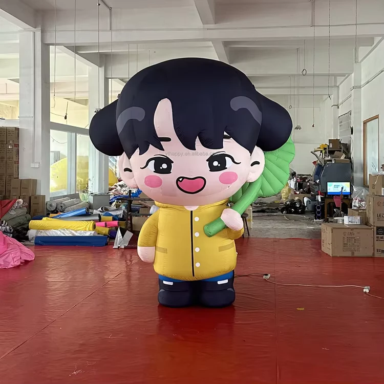 Modello gonfiabile a forma di ragazza cartone animato gigante per pubblicità all'aperto, mascotte gonfiabile 3D personalizzata per promozione di eventi