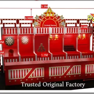 Grande booth per giochi d'azzardo all'aperto con tetto in plastica impermeabile, macchina da gioco certificata per parchi a tema, dimensione e colore personalizzati