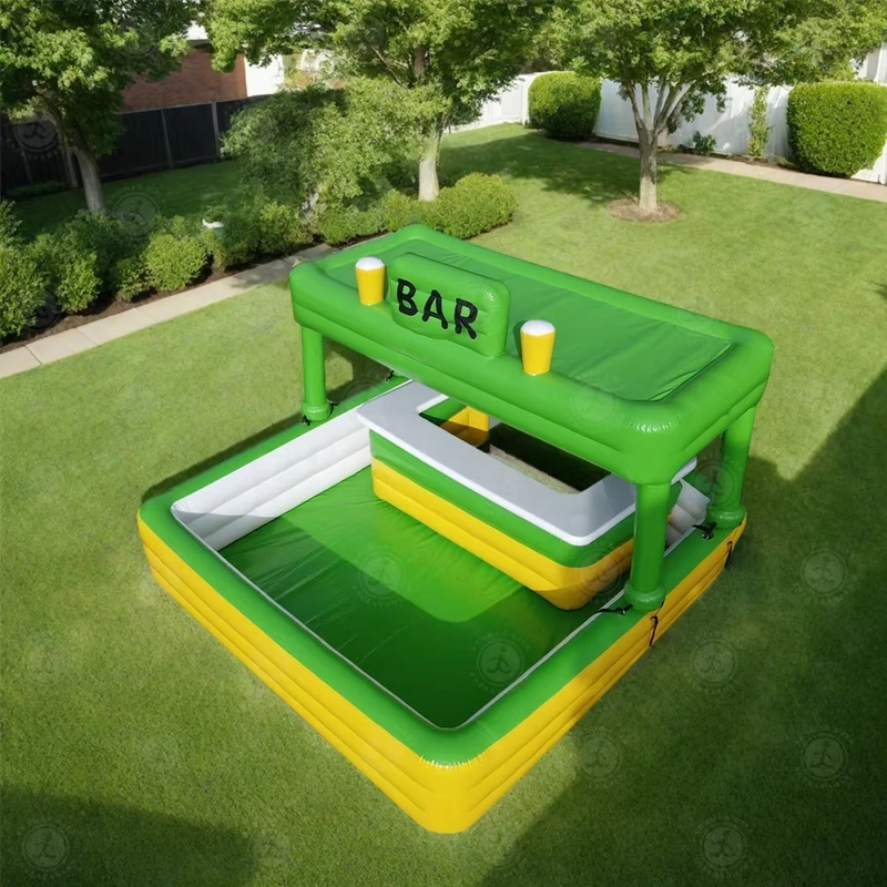 Giant Outdoor Party Water Pool Inflatable Water Park Bar with Big Pool Portable Pool Bar for Summer