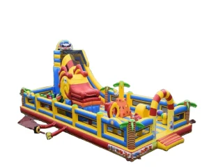 Giant PVC Inflatable Amusement Park with Slide Bouncy Castle and Obstacle Course Fun City Playground