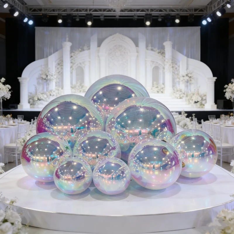 Géante sphère miroir gonflable en PVC 1m 40 pouces, ballon brillant, imprimé UV, ballon publicitaire, logo personnalisé accrocheur