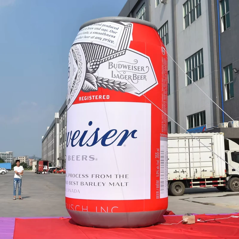 Riesiges PVC- und Nylon aufblasbares Bierdosenmodell für Außenwerbung Werbe-Requisiten für Markenpromotion Luftgebläse-Zubehör