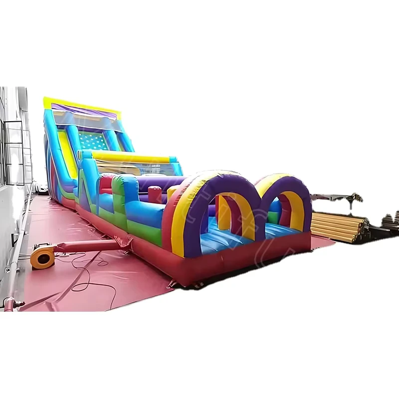 Giant PVC Obstacle Course Inflatable Bounce House Toys for Amusement with Blower and Repair Accessory Jumping