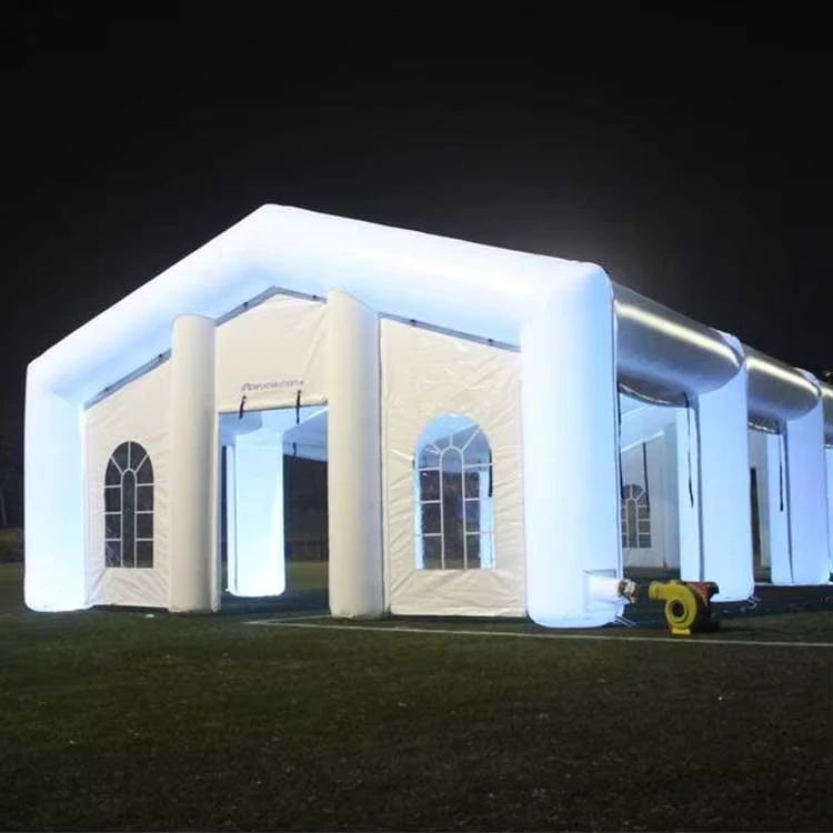 거대한 PVC 화이트 포터블 야외 인플레이터블 LED 웨딩 텐트 파티용