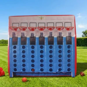เกมยิงบาสเกตบอล Inflatable Connect 4 สำหรับเช่าปาร์ตี้