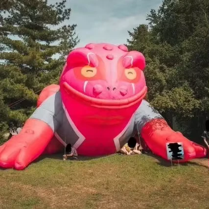 Giant Pink Inflatable Toad Decor for Outdoor Festival Events