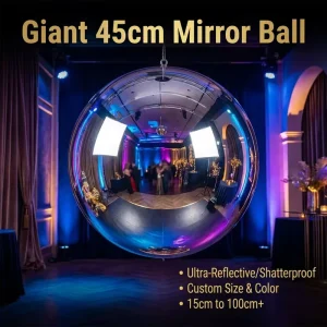 Giant Reflective Ornament for Shopping Mall Display Factory Price PET Mirror Finish Christmas Ball Oversized Outdoor Event Decor