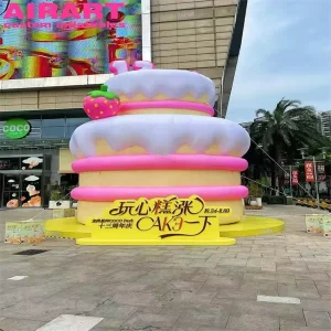 Giant Size Outside Decorating Inflatable Cake Model Inflatable Large Cake Desert Balloon