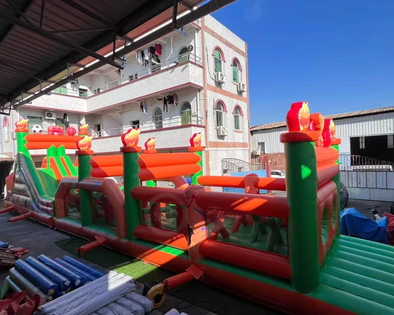 Kursus Rintangan Bertema Olahraga Raksasa, Kursus Rintangan Vertikal, Bounce Inflatable, Kursus Rintangan Komersial
