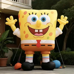 Mascote Inflável Gigante em Forma de Quadrado, Modelo Inflável Personalizado para Publicidade, Decoração de Festa ao Ar Livre em Parque Temático