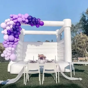 Giant Witte PVC Opblaasbare Trouwen Bouncer Tent & Buiten Feest Springkasteel met 4 Jaar Garantie