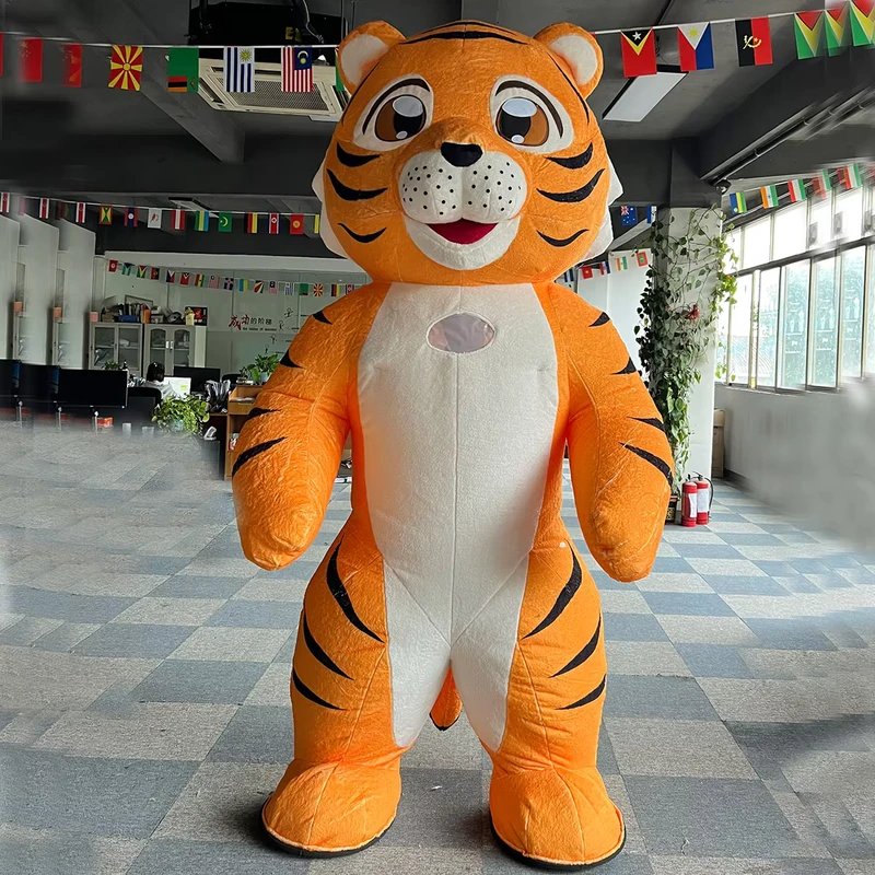 Costume Mascotte Gonfiabile a Tigre Gigante, Costume da Festa per Adulti Mascotte Tigre Carina