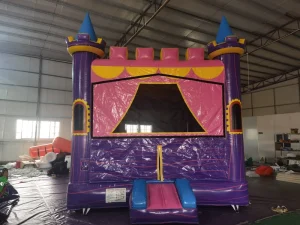 Girly Theme Purple Pink Commercial Inflatable 13ft Standard Bouncy Jumping Castle Princess Bounce House