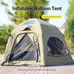 Glamping 4.5m Extendable Canopy >3000mm Waterproof PVC Oxford All Season Luxury Inflatable Camping Tent Triple Layer 20 Quick