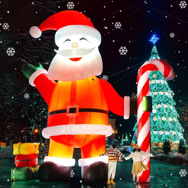光るクリスマス巨大インフレータブルサンタクロース屋外庭装飾（ホリデーパーティー用）