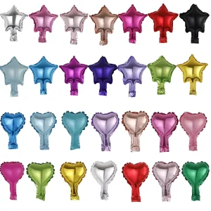 Globos de Aluminio Mylar Mini en Forma de Estrella y Corazón, 5 Pulgadas, Colorido y Metálico para Decoración de Fiesta