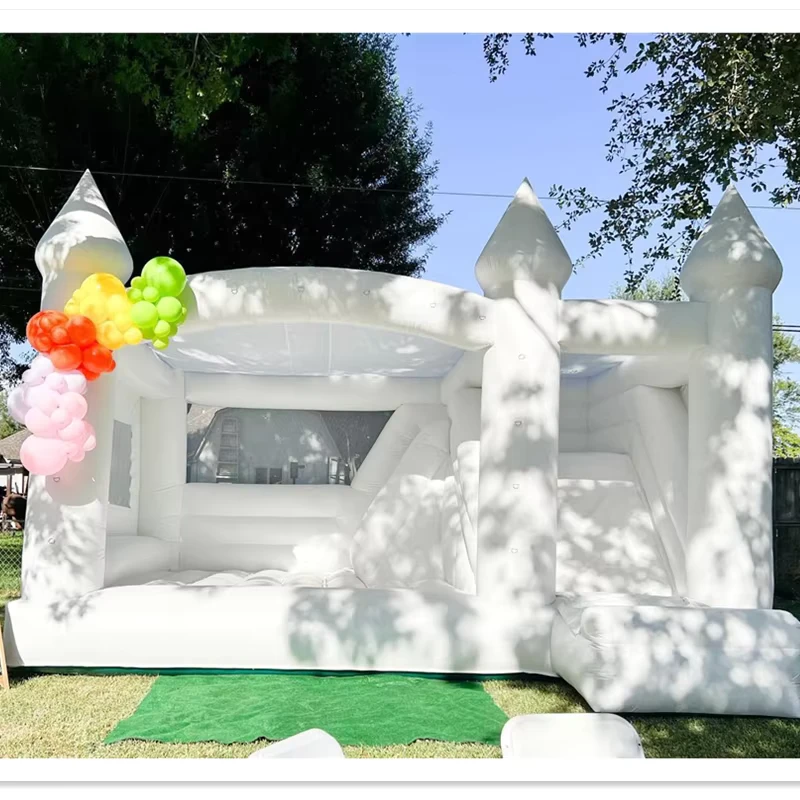 Castillo Inflable Combo de Buena Calidad en Venta Castillo Inflable con Tobogán Castillo Bouncy Blanco