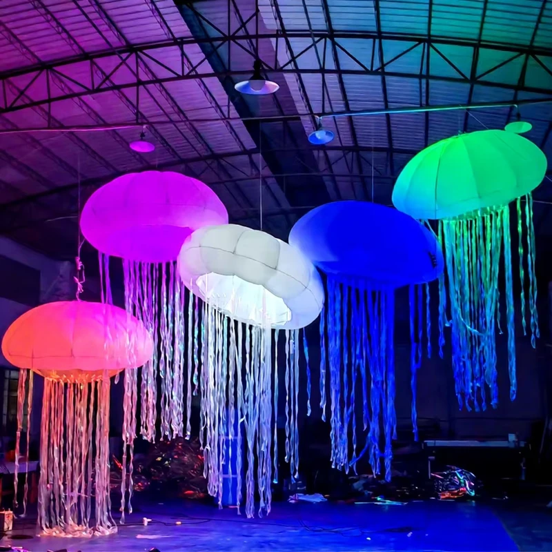 Jellyfish Inflatable LED Berkualitas Baik untuk Pesta, Dekorasi Bar, Acara