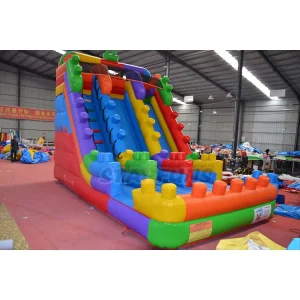 Grade PVC Building Blocks Inflatable Dry Slide Colorful Waterslide Inflatable Water Slide with Air Blower