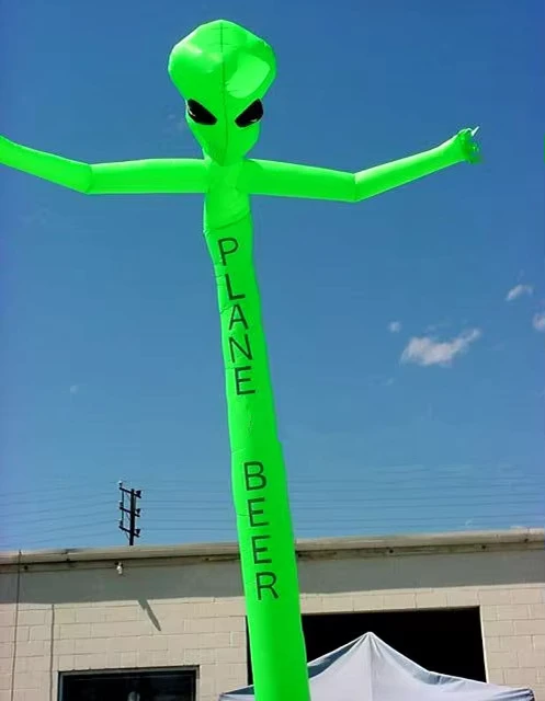 Green Nylon Inflatable Alien Air Dancer Advertising Inflatable Waving Sky Tube