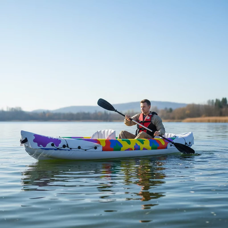 Guangdong PVC 4m 2 Person Inflatable Kayak for Ocean Waters Racing Outdoor Use 2 Paddlers