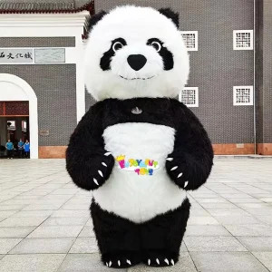 広州エンジョイメント カスタマイズ可能な巨大パンダマスコットコスチューム インフレータブルかわいいパンダマスコット 大人用パーティーコスチューム