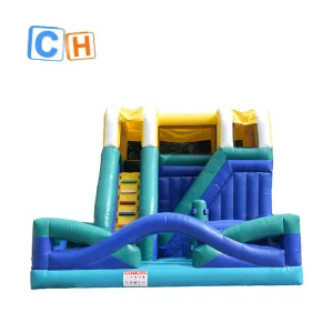 Guangzhou Factory Price Inflatable Combo Obstacle Course with Dry Slide