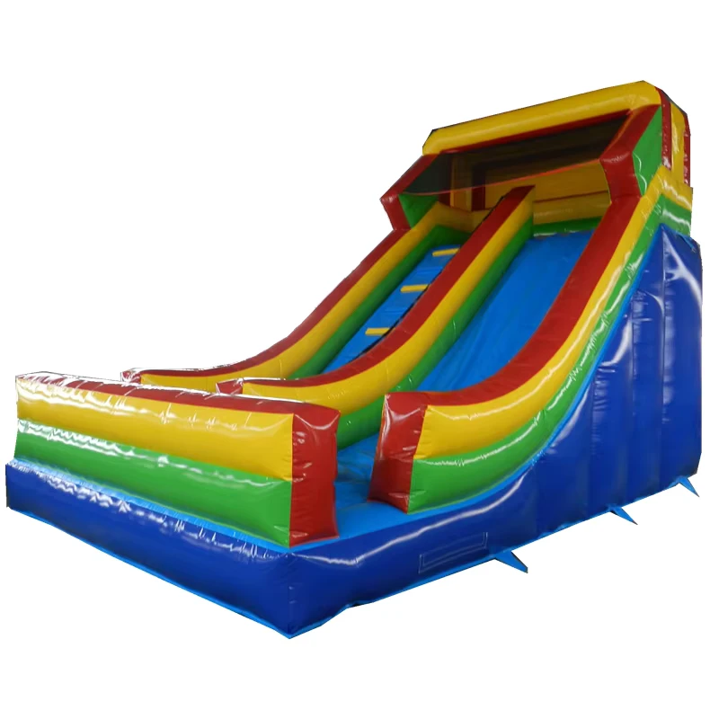HTH 다채로운 PVC 경량 인플레이터블 드라이 슬라이드 어린이 상업용 600kg 용량 7.2x3.6x4m