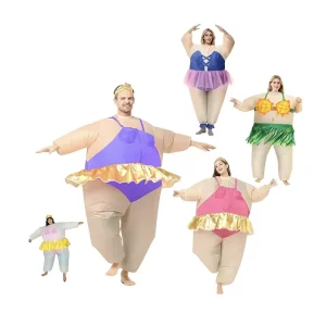 Halloween Adult Humorous Ballet Grass Skirt Inflatable Costume for Carnival Performance Cosplay