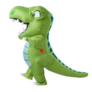 Halloween Animal 3D Dinosaur T Rex Mascot Green Inflatable Costume for Adult