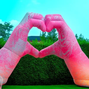 Halloween Custom Giant Realistic Cartoon Double hand Heart Gesture Mascot Advertising Inflatable Design for Events