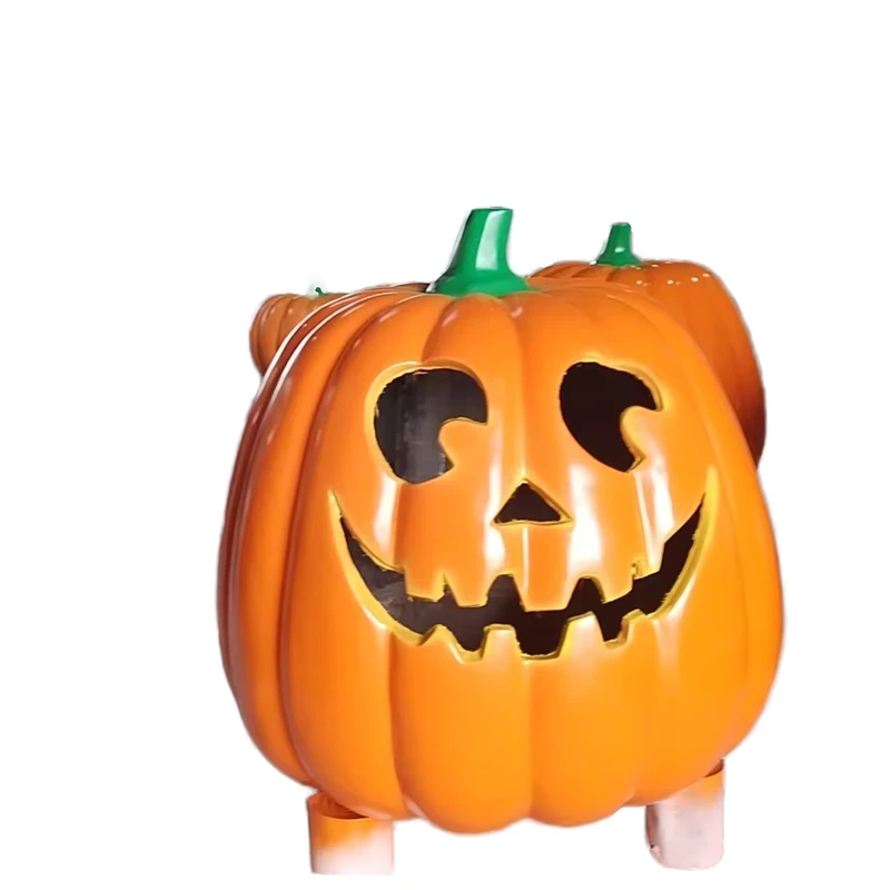 Escultura de Casa de Calabaza de Resina Personalizada para Halloween, Estatua de Fibra de Vidrio para Jardín y Eventos