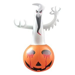 Trang trí Halloween, quả bí ngô bơm hơi lớn có đèn LED, đồ chơi bơm hơi, trang trí lễ hội bằng nhựa cho tiệc