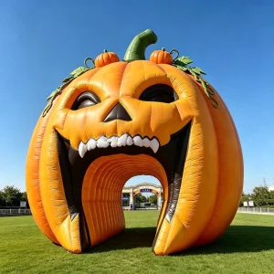 ハロウィン巨大インフレータブルパンプキン入口通路トンネル PVC素材 耐久性 防水（テーマイベント用）