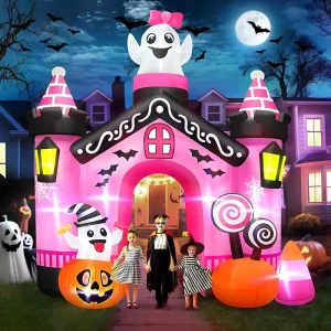 Halloween Opblaasbare Boog Buiten Verlichte Spook Pompoen Boog Tuin Decoratie LED Opblaasbare Feest Decor Waterdicht