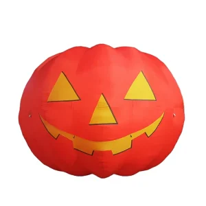 Ballon Gonflable Citrouille d'Halloween avec Souffleur, Design Visage de Fantôme Effrayant pour Décor Extérieur