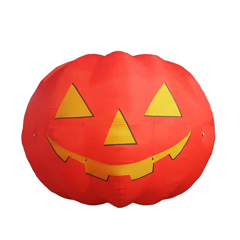 Ballon Gonflable Citrouille d'Halloween avec Souffleur, Design Visage de Fantôme Effrayant pour Décor Extérieur