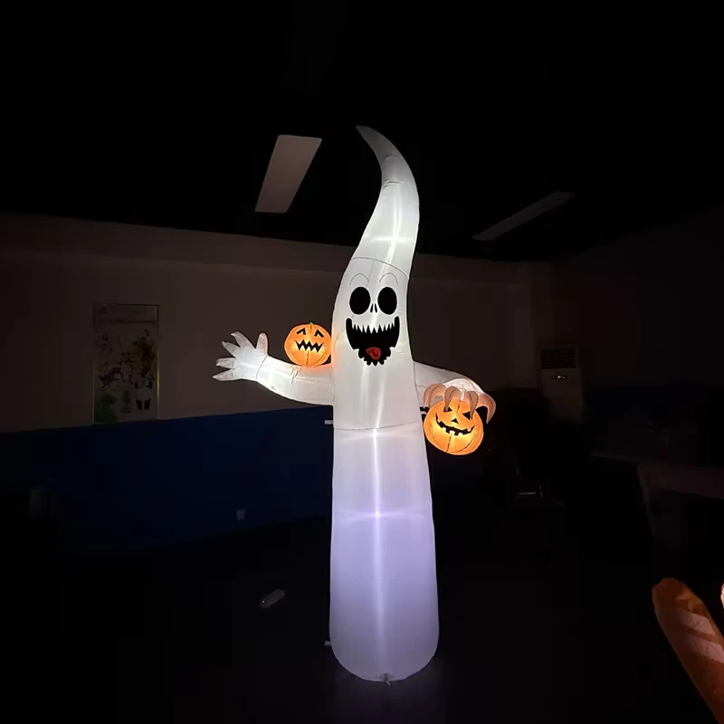 Decoraciones inflables de jardín para Halloween, decoraciones inflables iluminadas LED para exteriores, suministros de decoración para fiestas de Halloween en casa y jardín