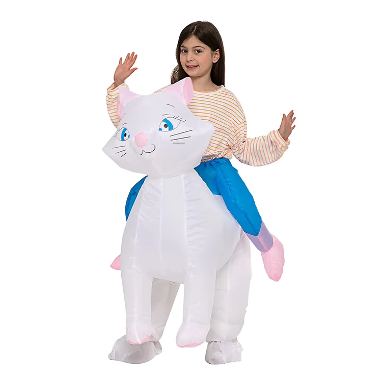 Costume Gonfiabile per Bambini a Forma di Gatto per Halloween, Divertente Tuta Gonfiabile per Mascotte di TV e Film, Tuta per Cosplay