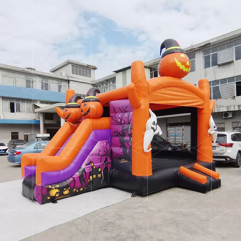 Halloween-Party Große gewerbliche PVC Kinder Aufblasbare Kürbis Hüpfburg Sprungburg Kombi-Rutsche