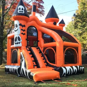 Castello Gonfiabile a Tema Halloween con Zucca per Feste di Bambini e Celebrazioni di Halloween